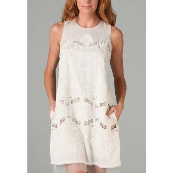 BCBGMaxAzria Dresses & Skirts - BCBG Maxazria Runway Simona Linen Silk Embroidered Eyelet Dress